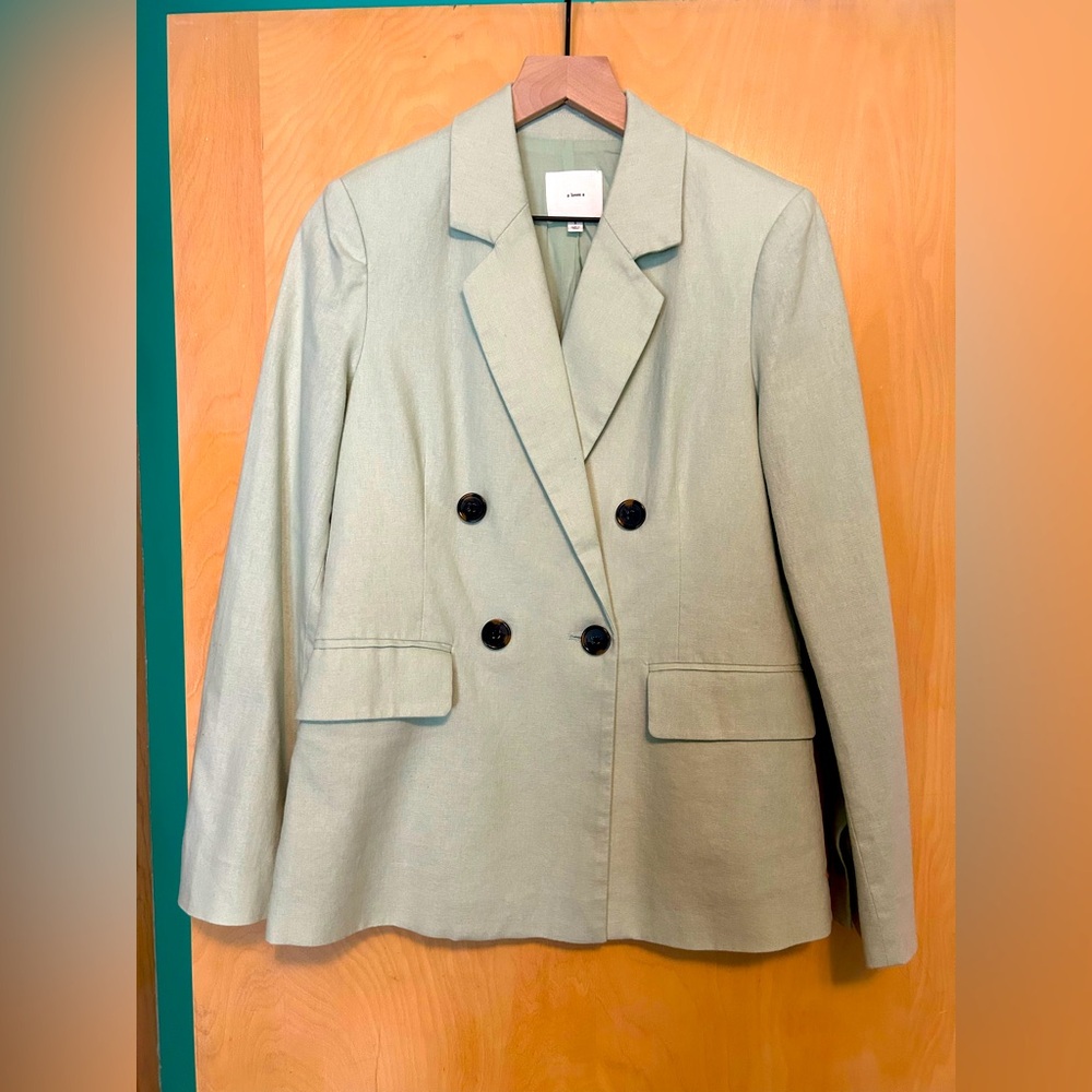 COS Light Green Double-Breasted Blazer